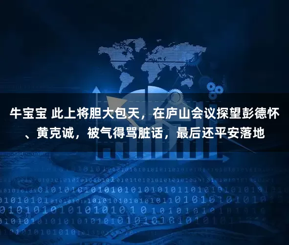 牛宝宝 此上将胆大包天，在庐山会议探望彭德怀、黄克诚，被气得骂脏话，最后还平安落地